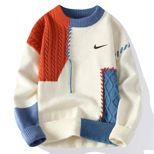 Trendiger Lässiger Herren Patchwork Strickpullover – Bequem, Stilvoll, Einzigartiges Design